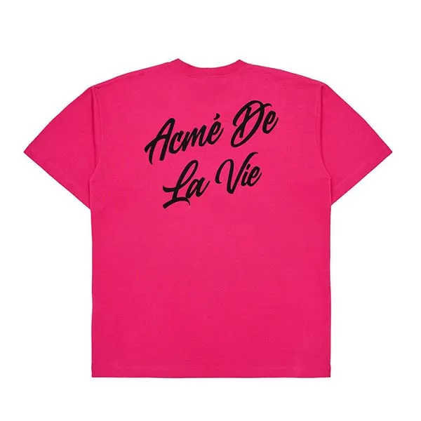 Áo fonts acmé de la vie adlv tshirt biểu tượng logo màu hồng size