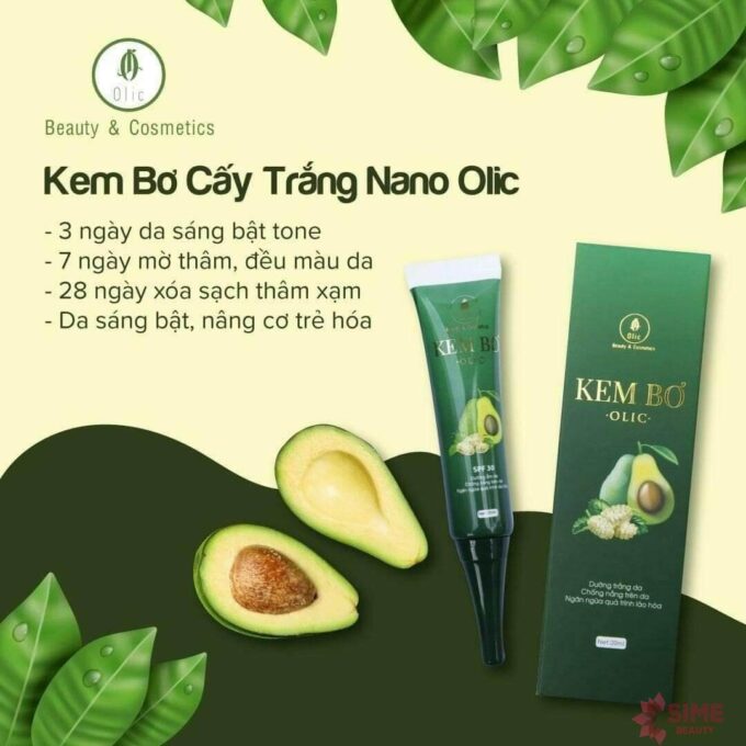 Kem bơ cấy trắng nano olic Kem bơ cấy trắng nano olic