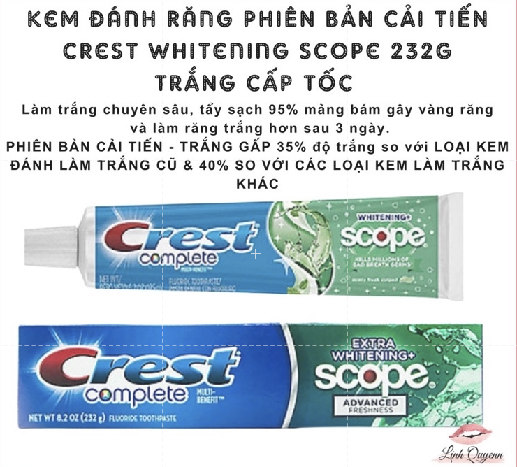 Kem đánh răng crest d white của mỹ có tác dụng trắng răng tại nhà tẩy white răng  cung cấp tốc