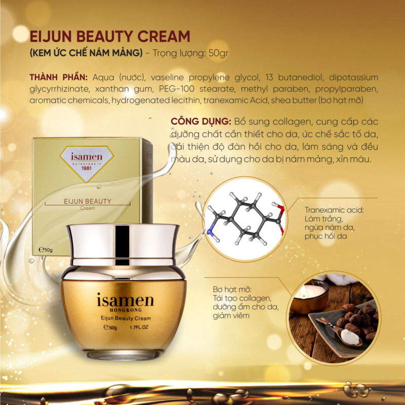 Kem đặc trị nám mảng isamen eijun beauty cream Kem quánh trị nám mảng isamen eijun beauty cream