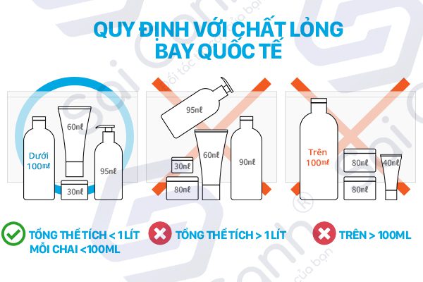 Mỹ phẩm đã có được mang lên máy bay không